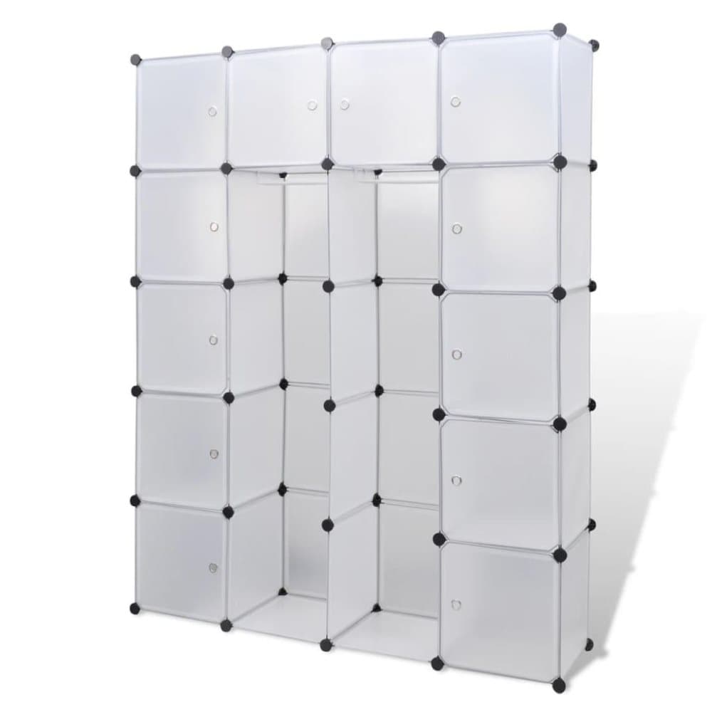 vidaXL Förvaringsskåp med 14 utrymmen vit 37x146x180,5 cm