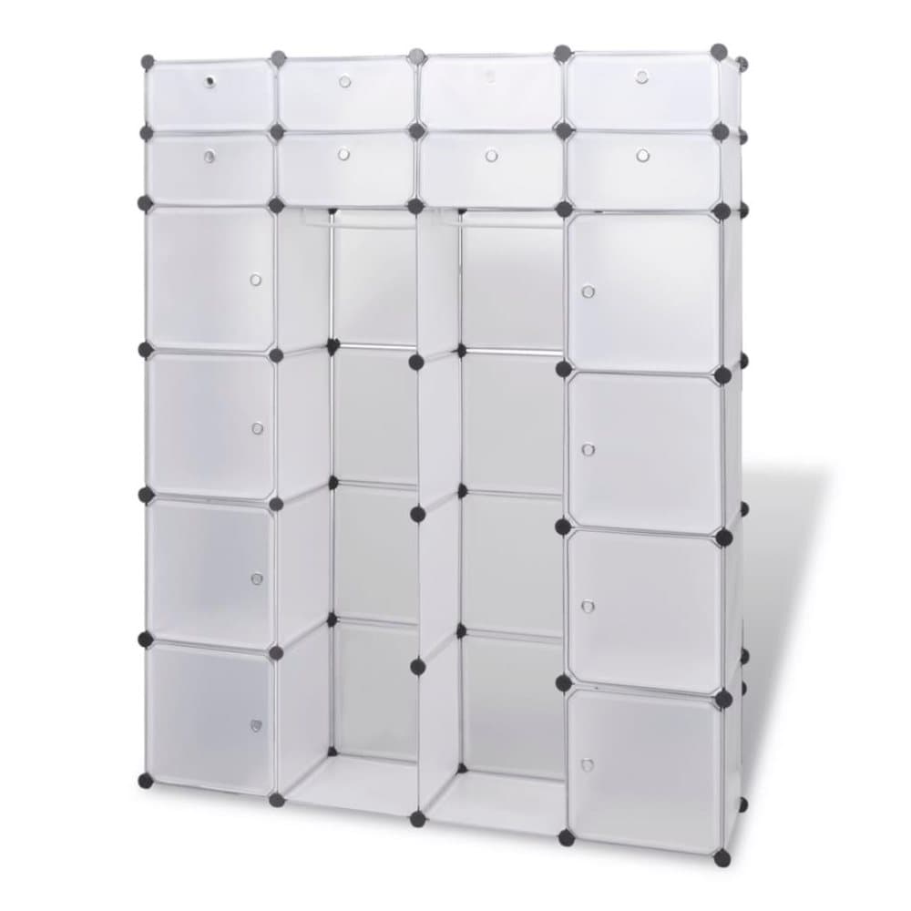 vidaXL Förvaringsskåp med 18 utrymmen vit 37x146x180,5 cm