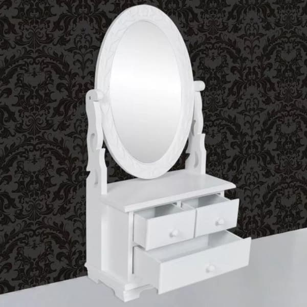 vidaXL Bordsspegel med justerbar oval spegel MDF