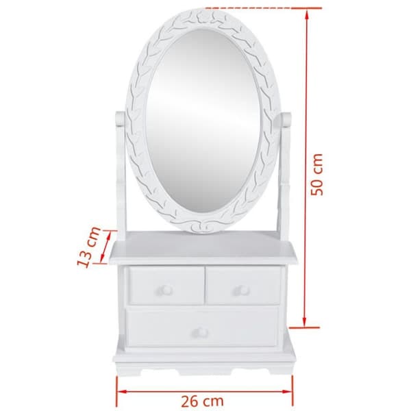vidaXL Bordsspegel med justerbar oval spegel MDF