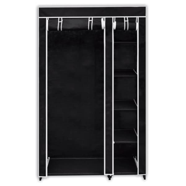 vidaXL Garderob hopfällbar 110 x 45 x 175 cm svart