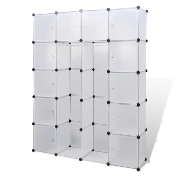 vidaXL modulskab med 14 rum hvid 37x146x180,5 cm