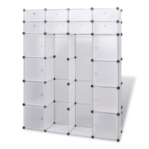 vidaXL modulskab med 18 rum 37x146x180,5 cm hvid