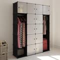 Miniatyrbillede 8 af 9: vidaXL modulskab med 14 rum sort og hvid 37 x 146 x 180,5 cm