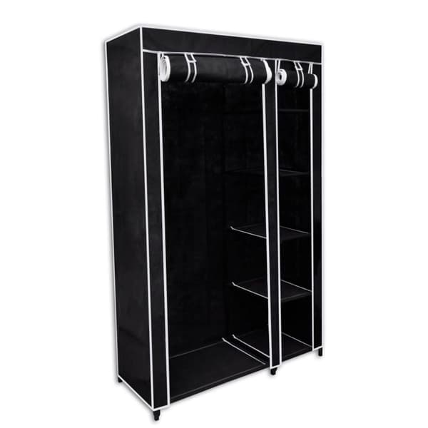 vidaXL Kokoontaitettava vaatekaappi 110 x 45 x 175 cm musta