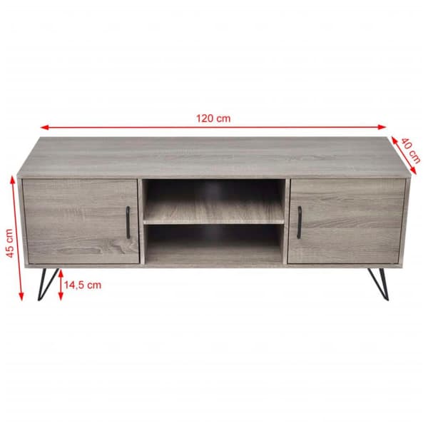 vidaXL TV-benk 120x40x45 cm grå