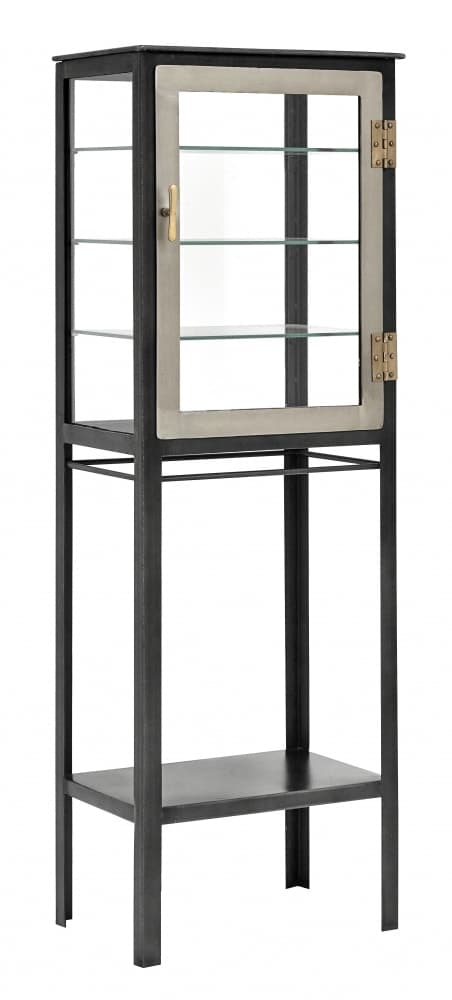 Vitrinskåp med hylla Svart