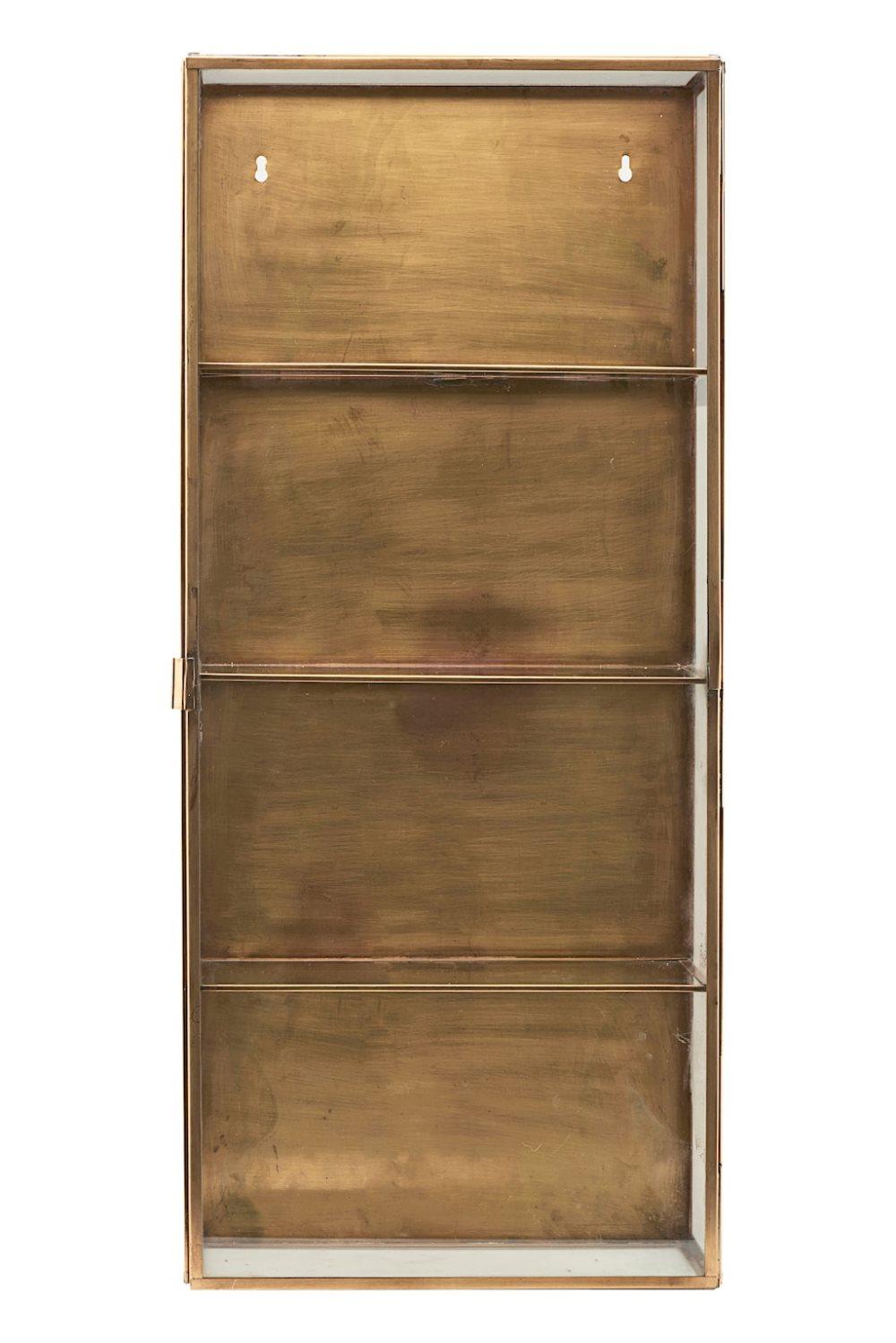 Kabinett 80x35x15 cm Glas/mässing