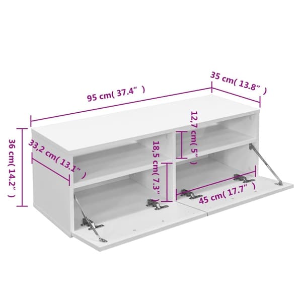 vidaXL TV-möbel spånskiva 95x35x36 cm vit