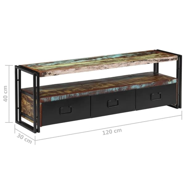 vidaXL tv-skab 120x30x40 cm massivt genbrugstræ