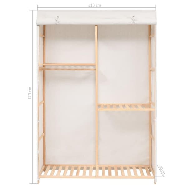 vidaXL tøjgarderobe i 3 niveauer 110x40x170 cm