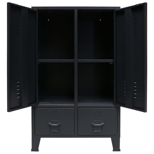 vidaXL garderobe i metal industriel stil 67 x 35 x 107 cm sort