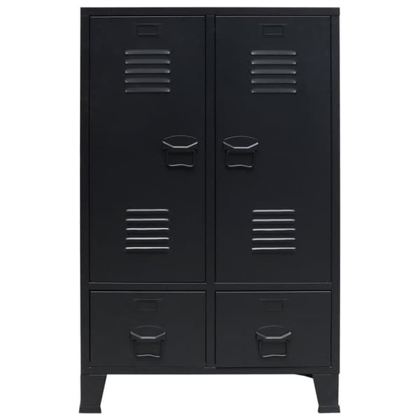 vidaXL garderobe i metal industriel stil 67 x 35 x 107 cm sort
