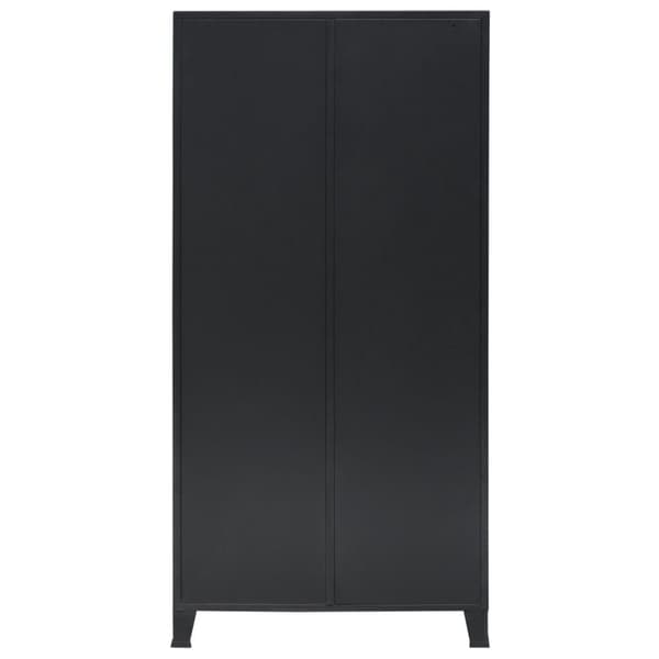 vidaXL garderobe i metal industriel stil 90 x 40 x 180 cm sort
