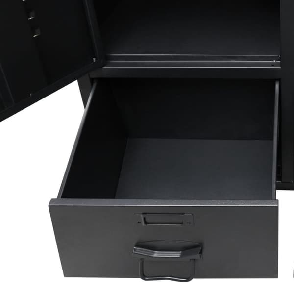vidaXL garderobe i metal industriel stil 90 x 40 x 180 cm sort
