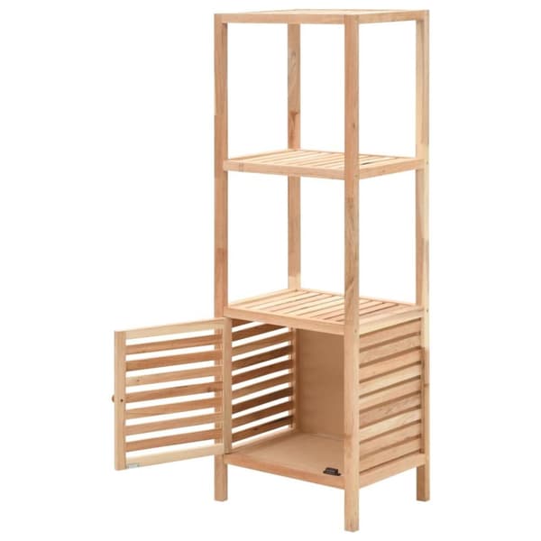 vidaXL Oppbevaringshylle for bad heltre valnøtt 39,5x35,5x123 cm