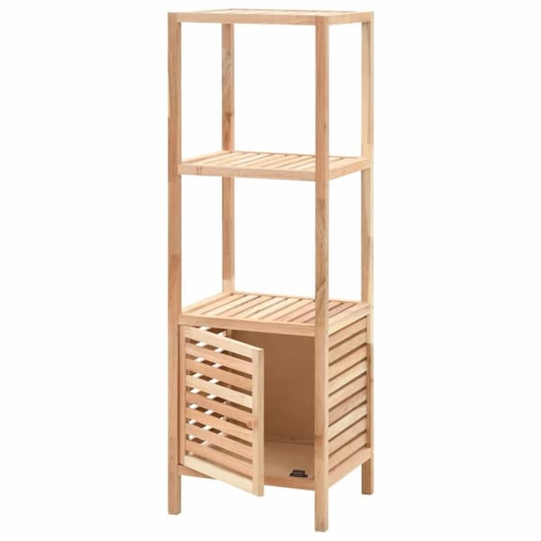 vidaXL Oppbevaringshylle for bad heltre valnøtt 39,5x35,5x123 cm