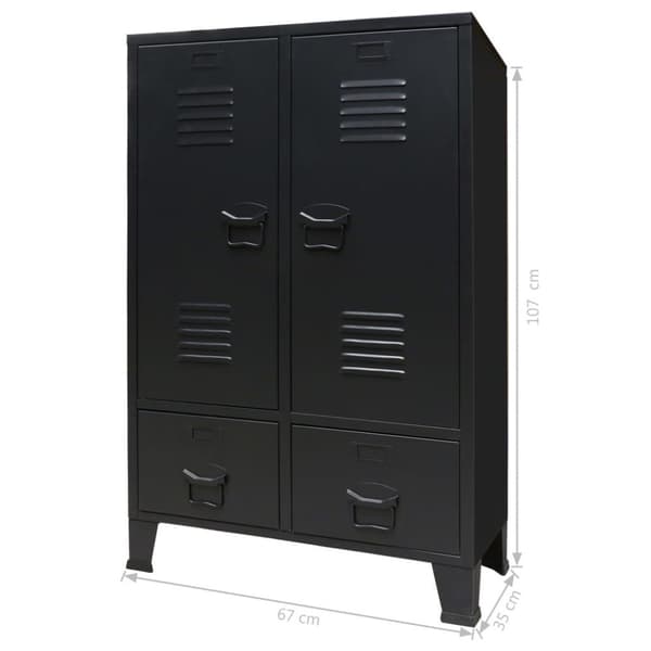 vidaXL Garderobe metall industriell stil 67x35x107 cm svart