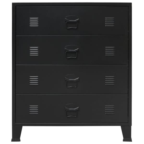 vidaXL Kommode metall industriell stil 78x40x93 cm svart