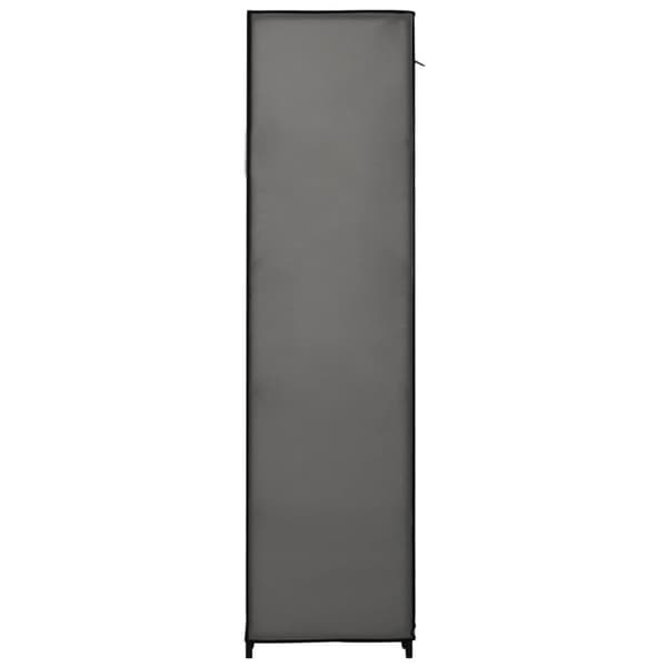vidaXL Vaatekaappi lokeroilla ja tangoilla kangas 150x45x176 cm harmaa