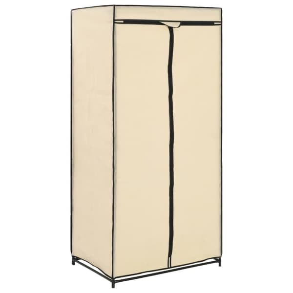vidaXL klædeskab 75x50x160 cm cremefarvet