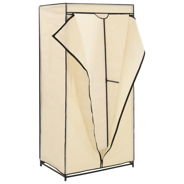 vidaXL klædeskab 75x50x160 cm cremefarvet