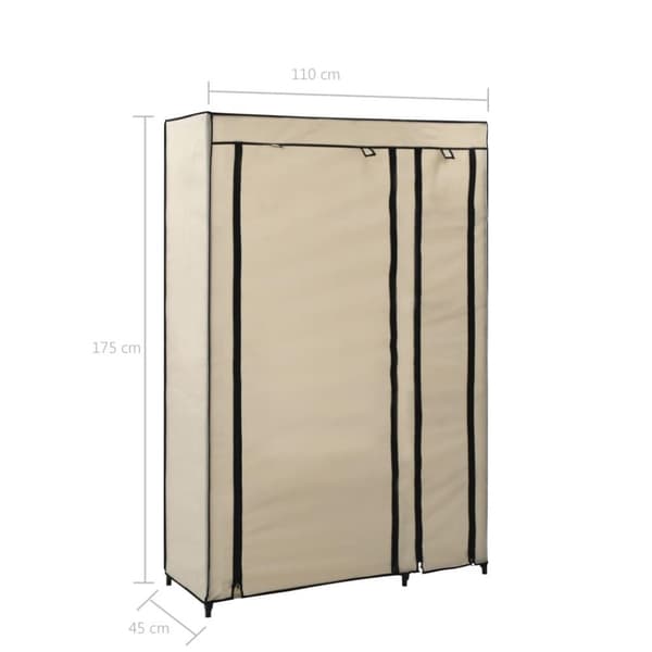 vidaXL foldbare klædeskabe 2 stk. 110 x 45 x 175 cm stof cremefarvet