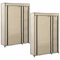 Miniatyrbillede 1 af 9: vidaXL foldbare klædeskabe 2 stk. 110 x 45 x 175 cm stof cremefarvet