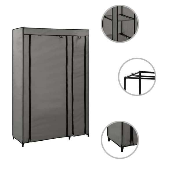 vidaXL foldbart klædeskab 110 x 45 x 175 cm stof grå