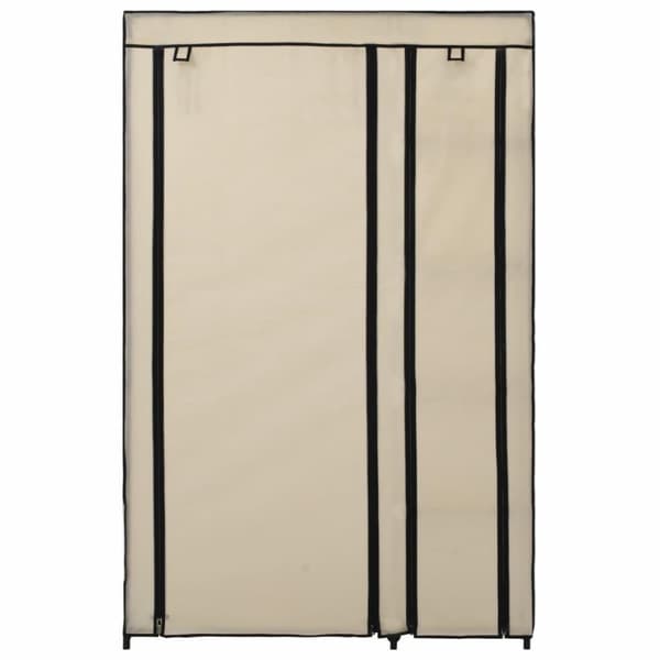 vidaXL foldbart klædeskab 110 x 45 x 175 cm stof cremefarvet