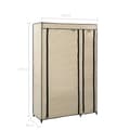 Miniatyrbillede 7 af 8: vidaXL foldbart klædeskab 110 x 45 x 175 cm stof cremefarvet