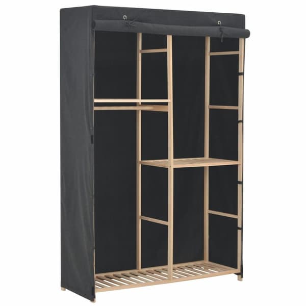 vidaXL klædeskab i 3 niveauer 110 x 40 x 170 cm stof grå