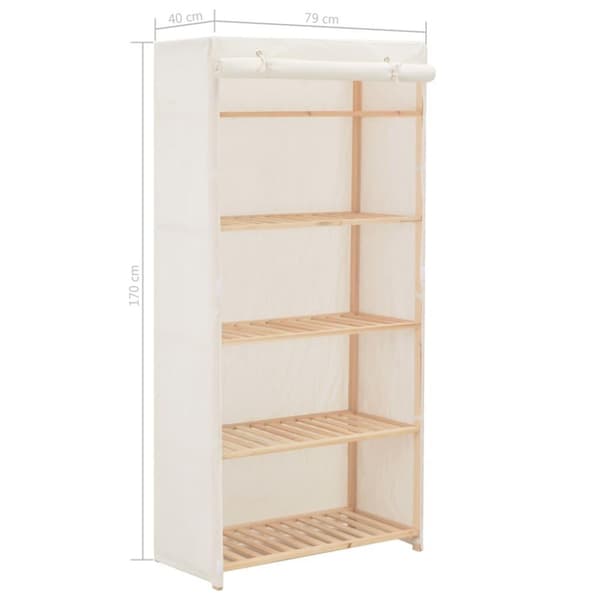 vidaXL klædeskab 79x40x170 cm stof hvid