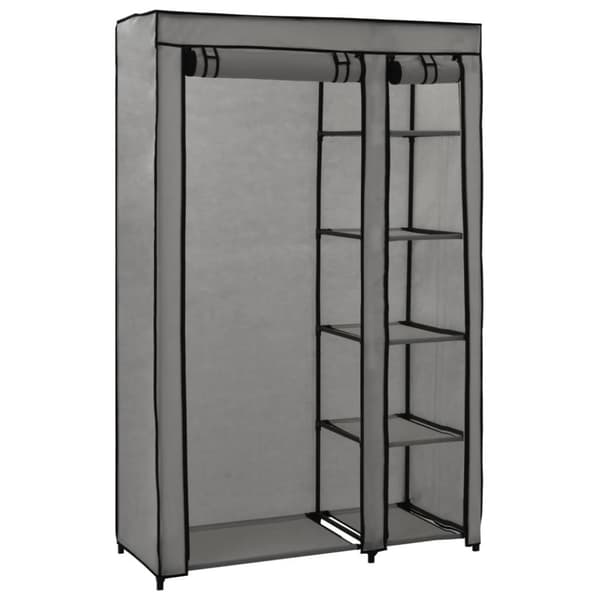 vidaXL Sammenleggbare garderober 2 stk grå 110x45x175 cm stoff