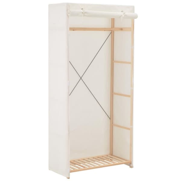 vidaXL Garderobeskap hvit 79x40x170 cm stoff