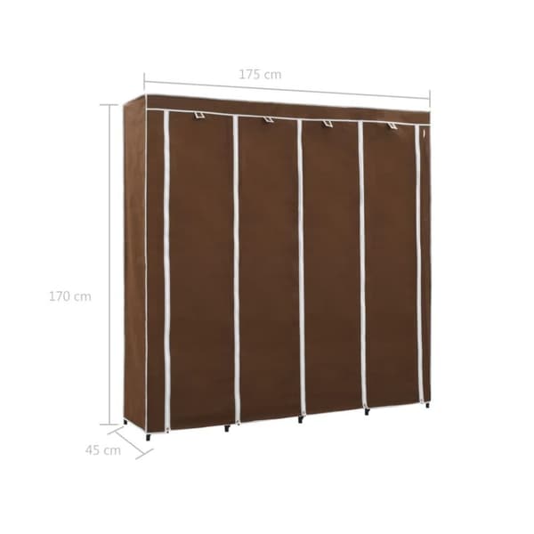 vidaXL klædeskab med 4 rum 175 x 45 x 170 cm brun