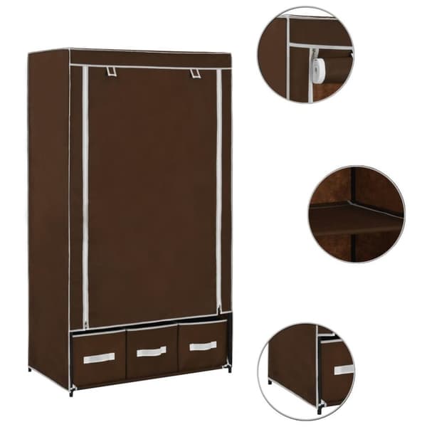 vidaXL klædeskab 87 x 49 x 159 cm stof brun