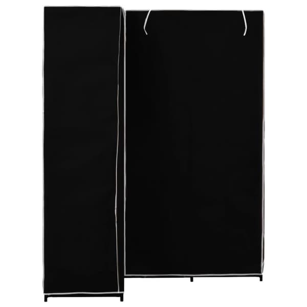 vidaXL Hörngarderob svart 130x87x169 cm