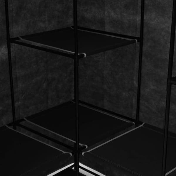 vidaXL Hörngarderob svart 130x87x169 cm