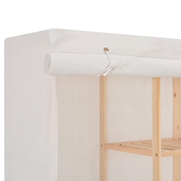 vidaXL Garderob 173x40x170 cm vit tyg