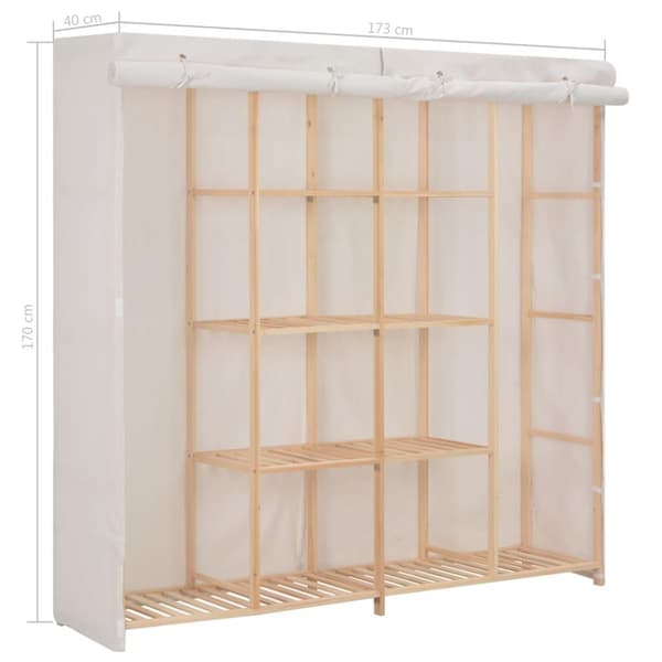 vidaXL Garderob 173x40x170 cm vit tyg