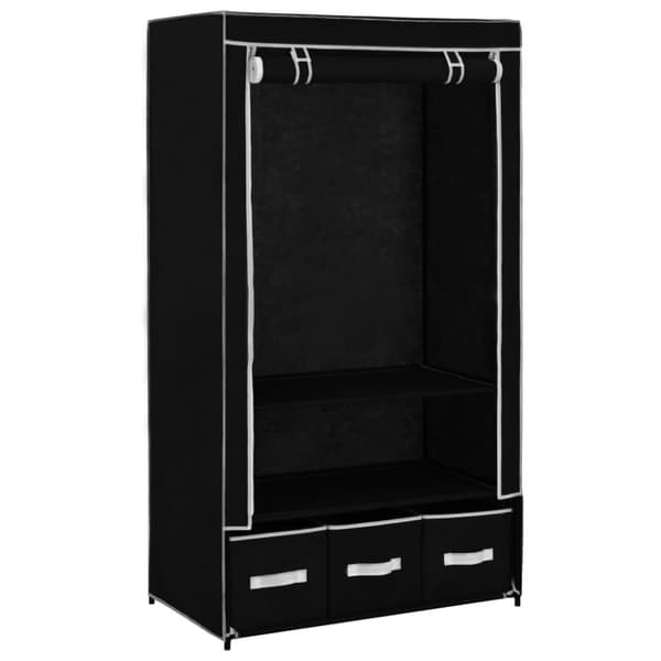 vidaXL Garderob svart 87x49x159 cm tyg