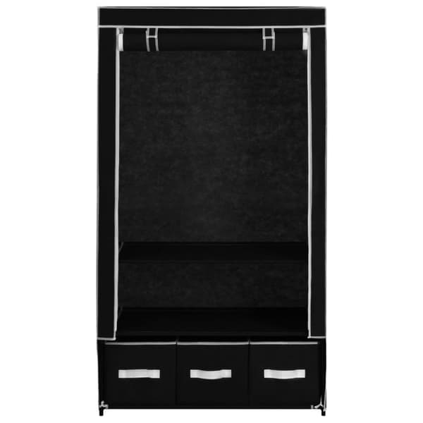 vidaXL Garderob svart 87x49x159 cm tyg