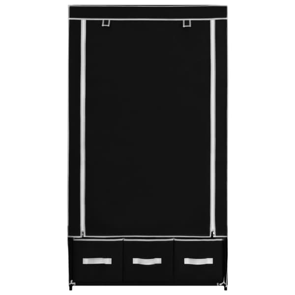 vidaXL Garderob svart 87x49x159 cm tyg