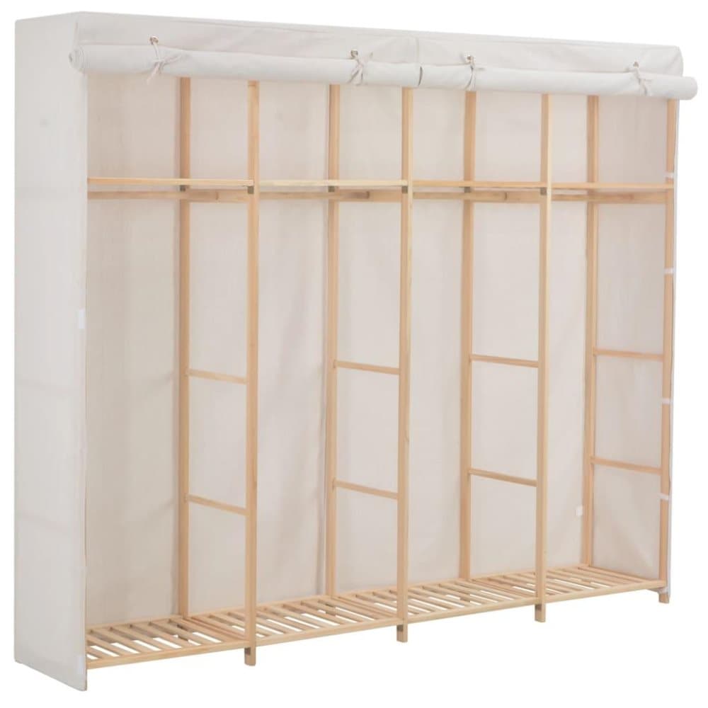 vidaXL Garderob 200x40x170 cm vit tyg