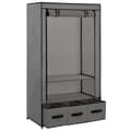 Miniatyrbilde 3 av 9: vidaXL Garderobe grå 87x49x159 cm stoff