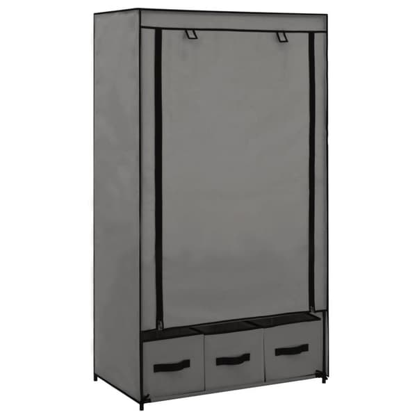 vidaXL Garderobe grå 87x49x159 cm stoff