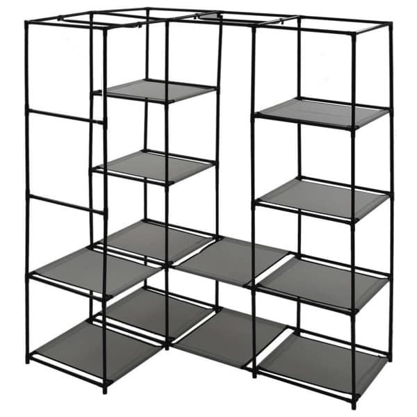 vidaXL hjørneklædeskab 130 x 87 x 169 cm grå