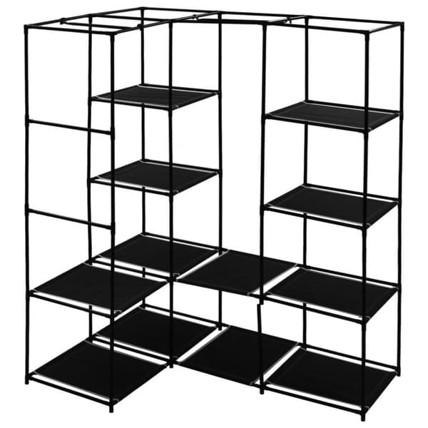 vidaXL hjørneklædeskab 130 x 87 x 169 cm sort