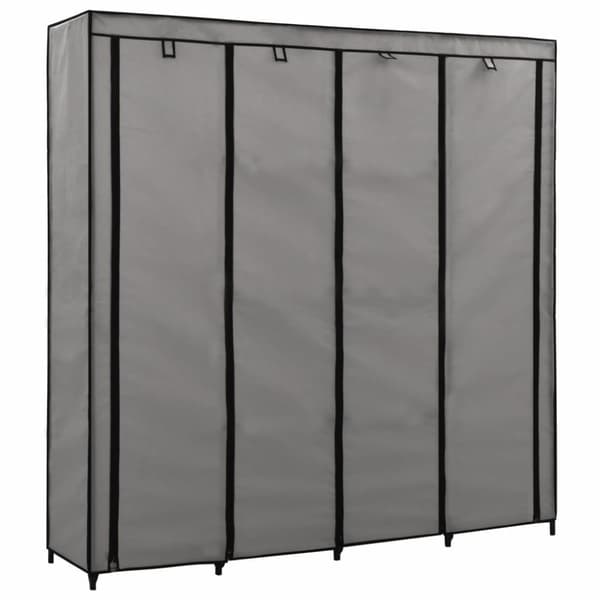 vidaXL klædeskab med 4 rum 175 x 45 x 170 cm grå